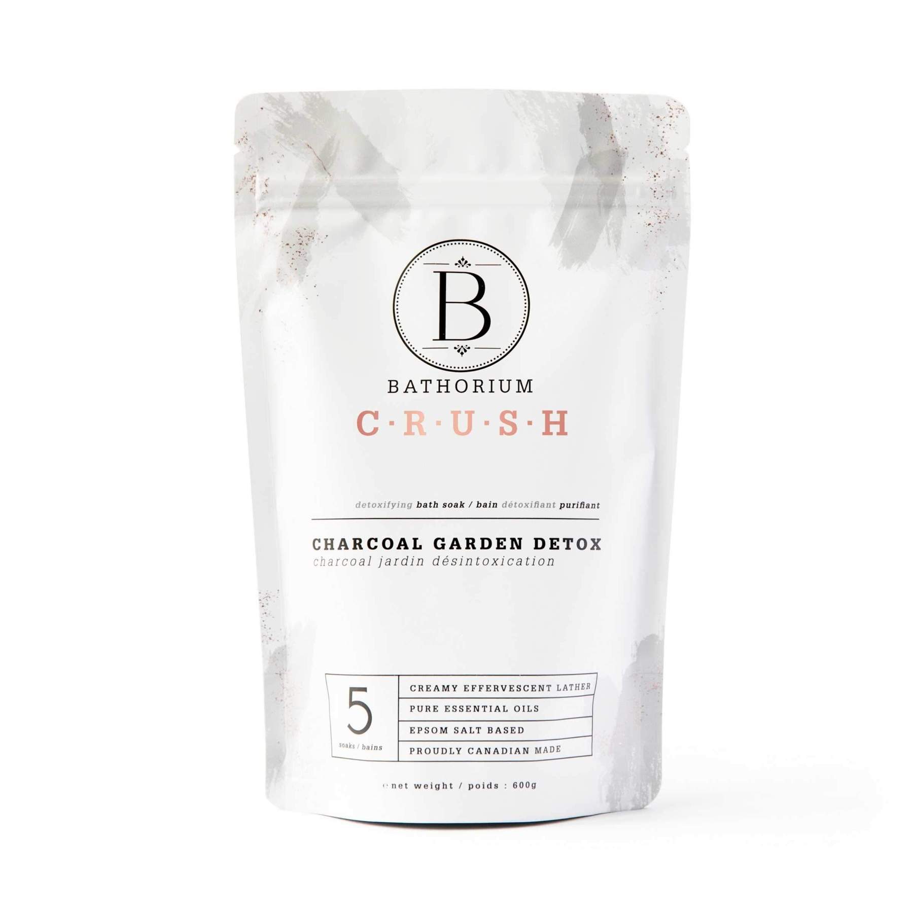 BATHORIUM CRUSH SOAK LARGE - CHARCOAL GARDEN DETOX 600g